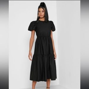 Missguided backless black crepe dress